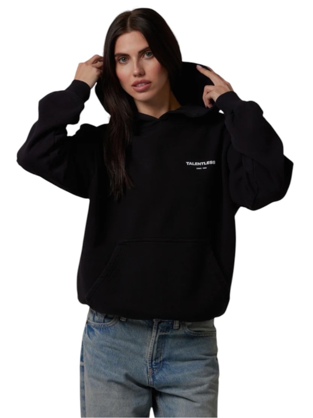 🔥 TALENTLESS circle logo hoodie black font - Casual Sweatshirt size small
